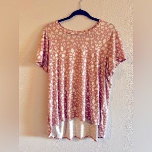 2X Pink Leopard Pink Print Tee